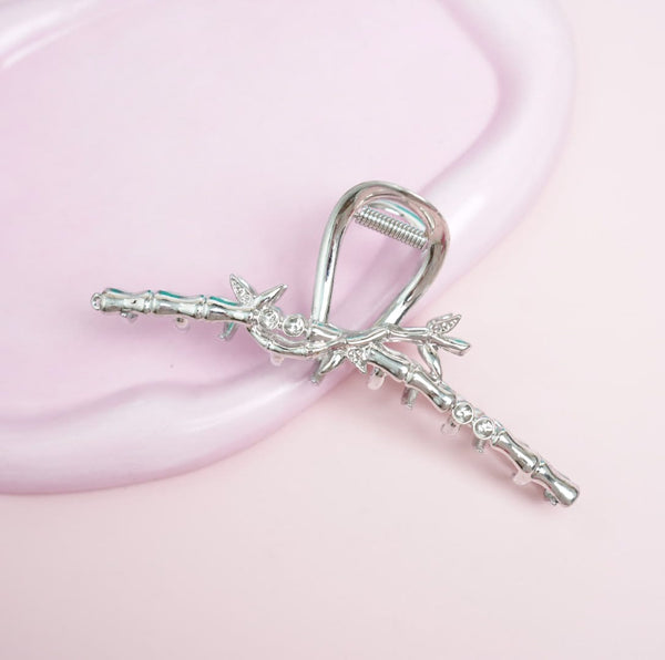 Silver Leaf - Hair Claw