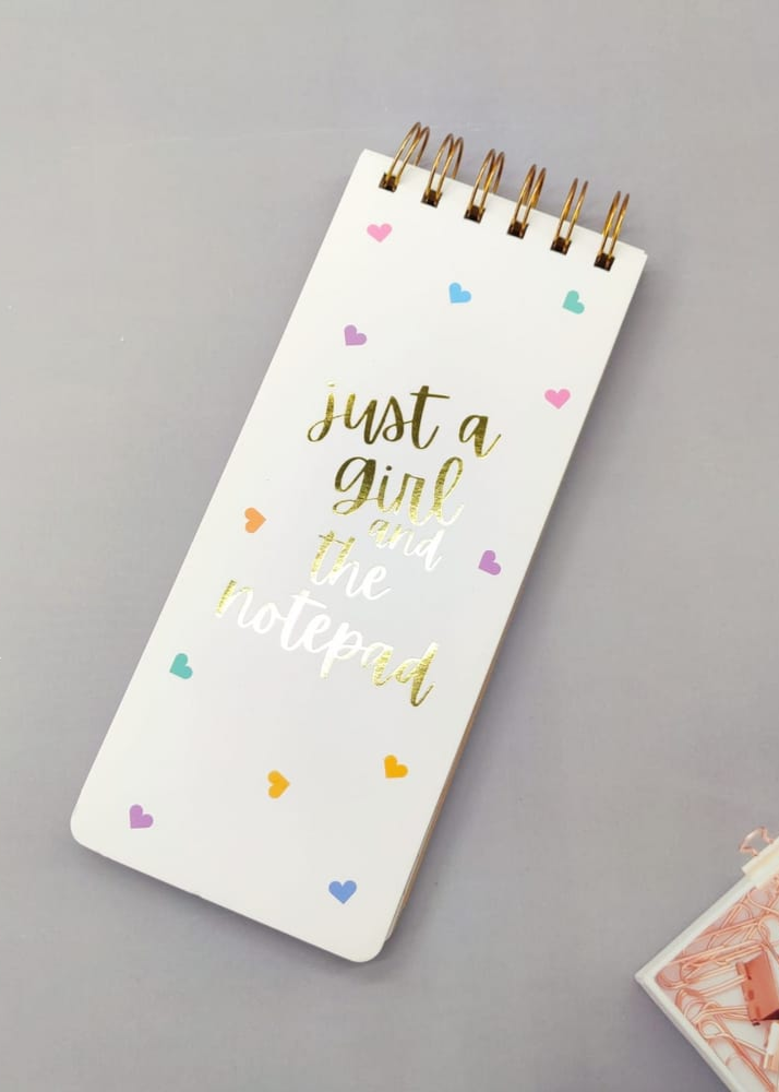 Just A Girl And The Notepad Foiled Spiral - Notepad