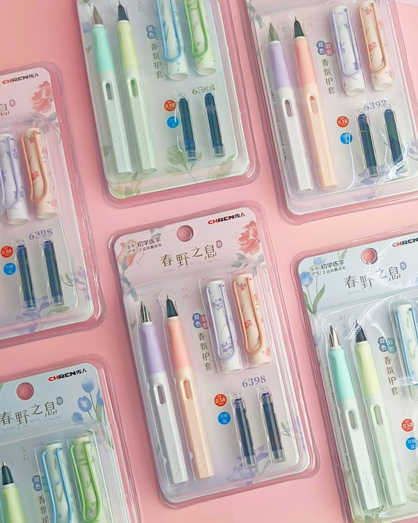 Pastel Flower - Fountain Ink Pen Set of 2