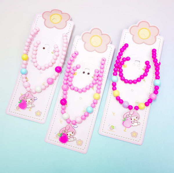 My Melody Beaded Pink Pearl - Jewelry Set Style 4