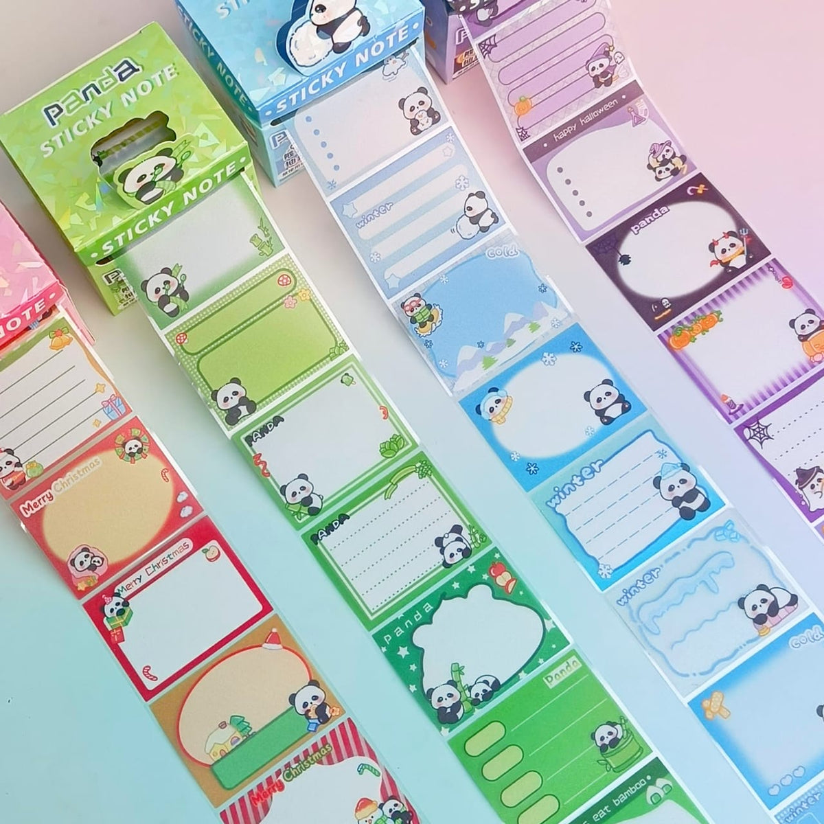 Cute Panda  Post It Notes  - Sticker Roll Box