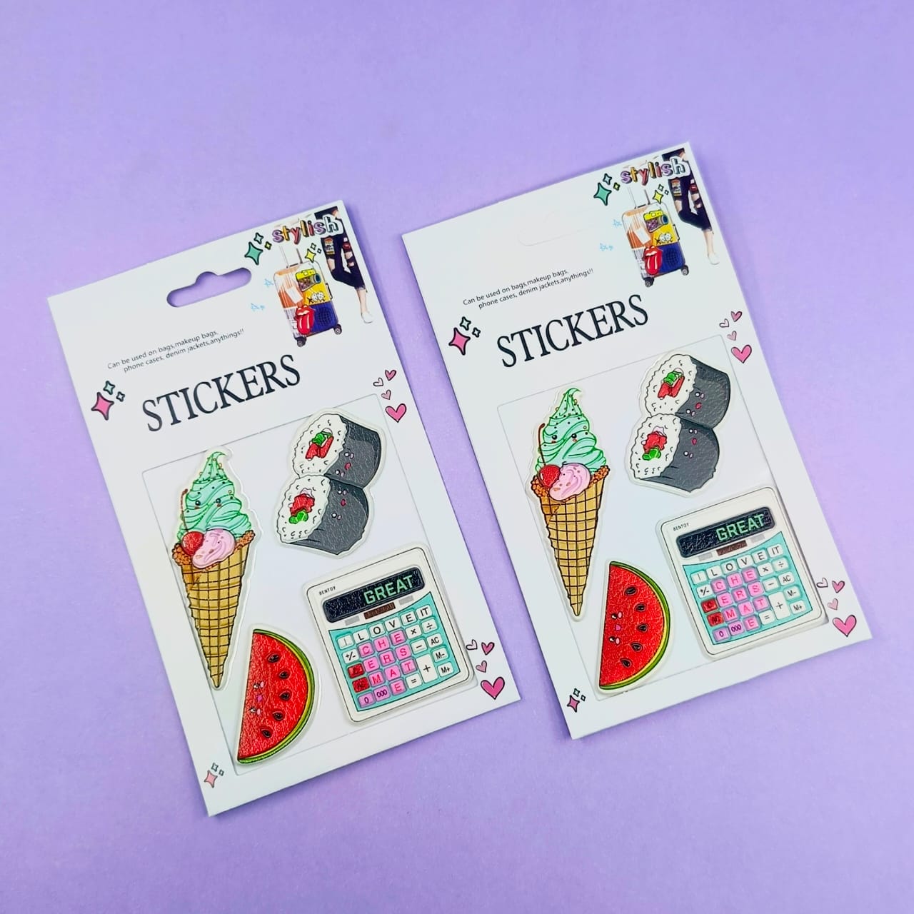 Watermelon & Funky Ice Cream Cone    - Stickers