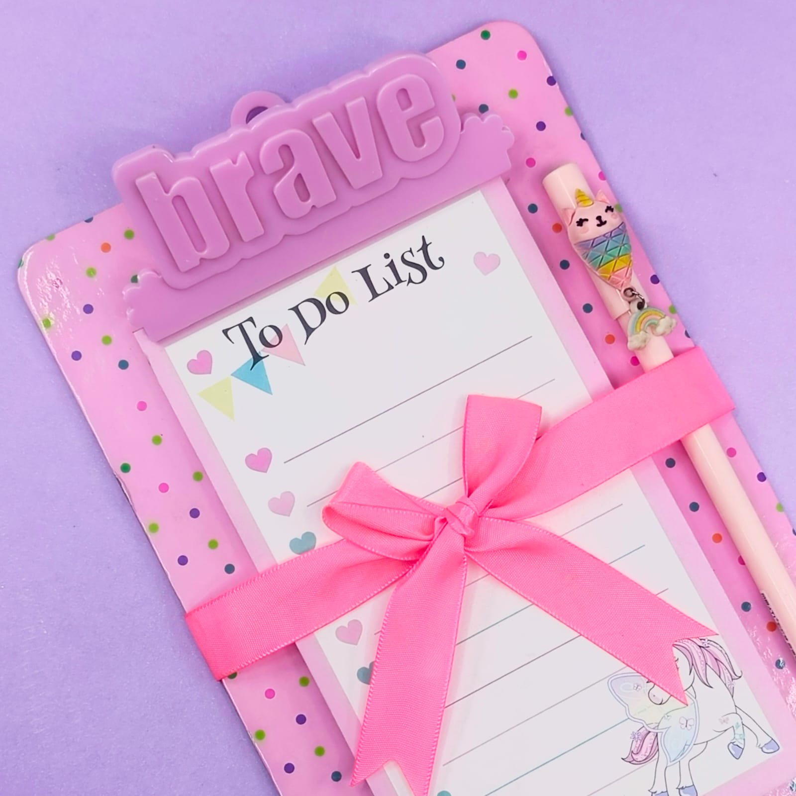 Unicorn Clipboard Notepad - Stationery Set