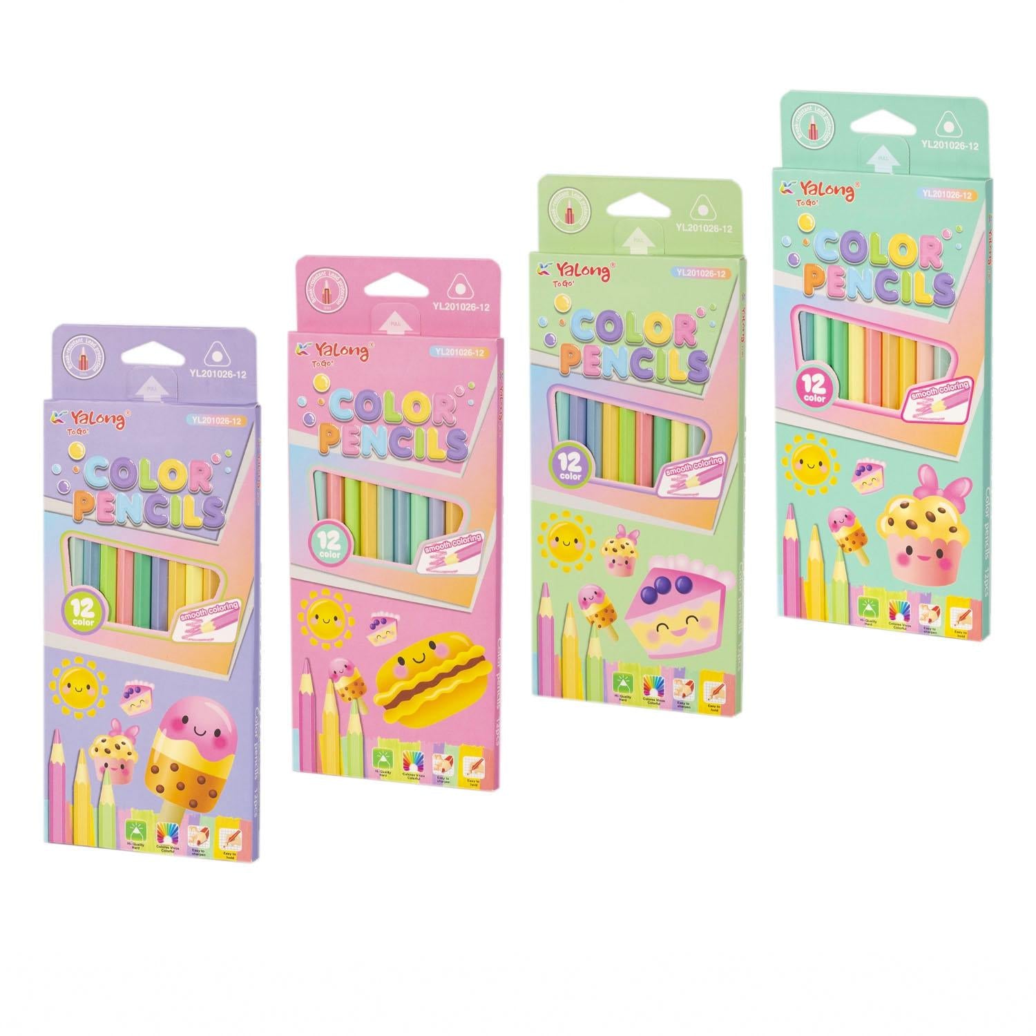 Yalong Delicious Sweet Pastel Pencils Colors - Set Of 12