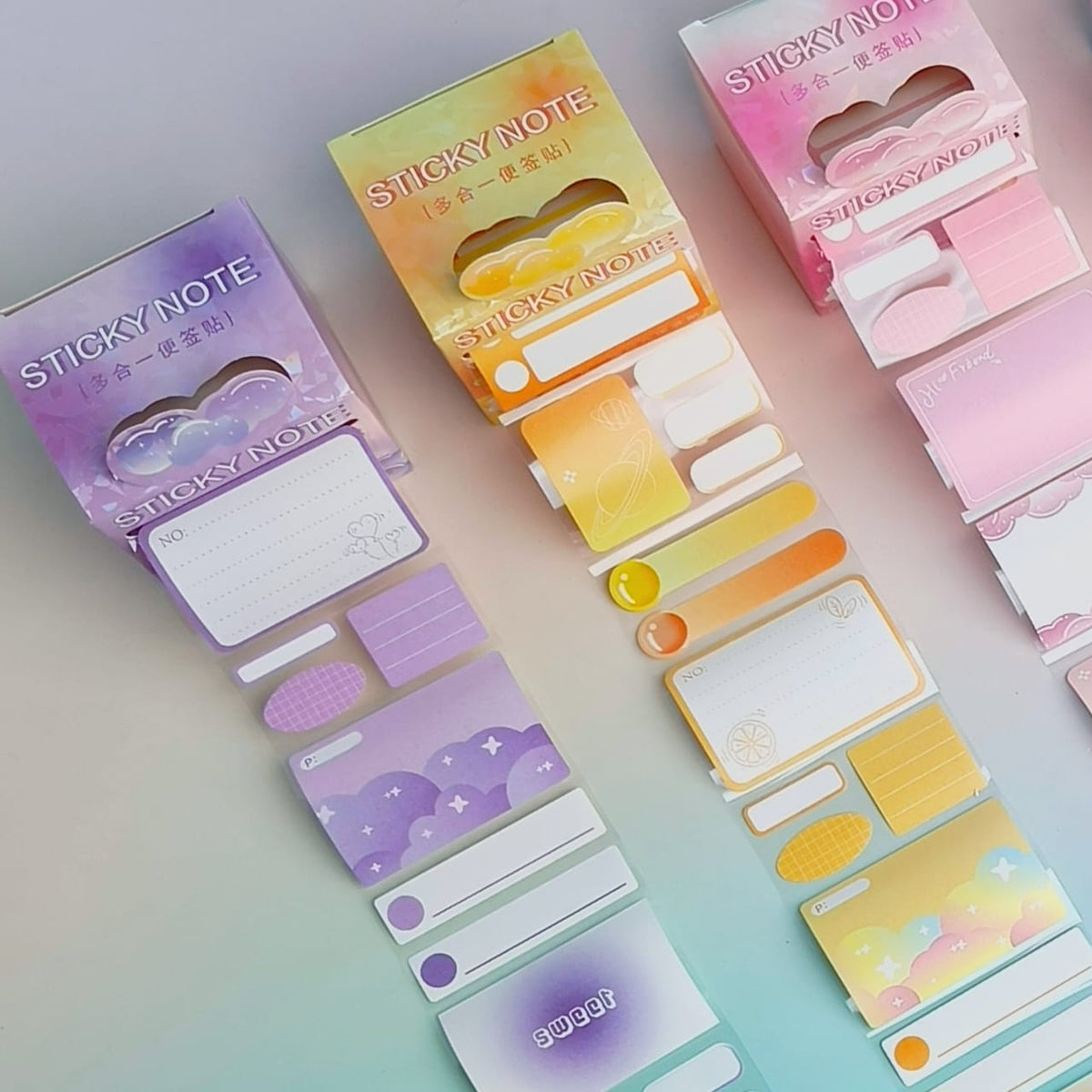Candy Color Post It Notes  - Sticker Roll Box