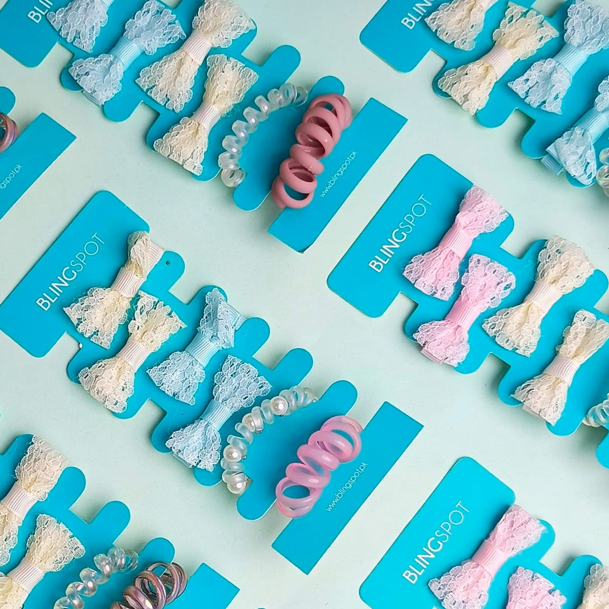 Pastel Bow Clips &amp; Hair Ties - Hair Accessories Style 31