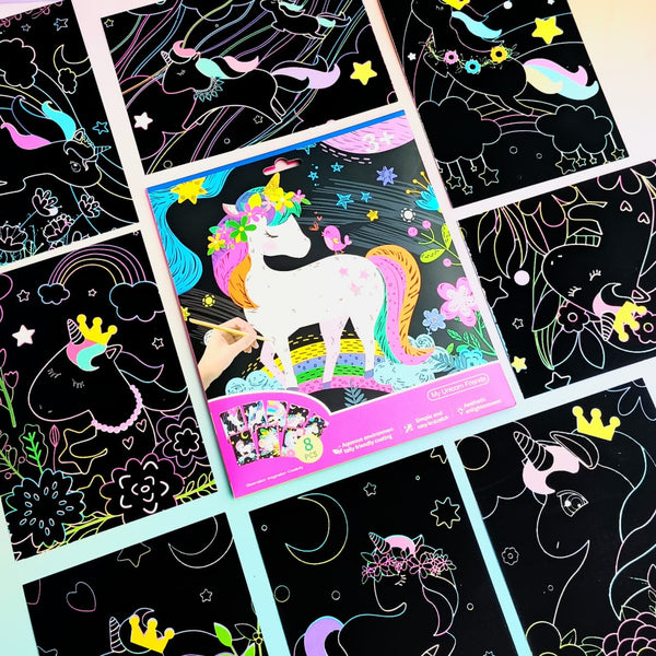 Magical Unicorn  - Scratch Card Set Of 8