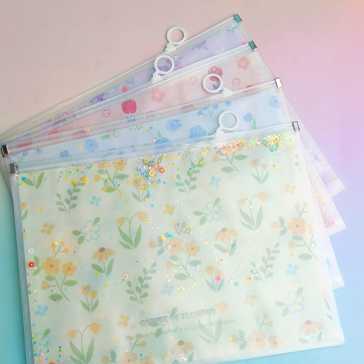 Carpet of Flowers - Document Folder Large Pouch