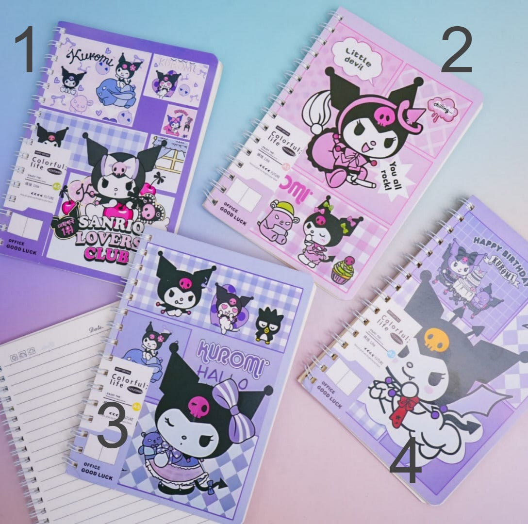 Kuromi Spiral Notebook / Journal ( 68 Lined Pages )