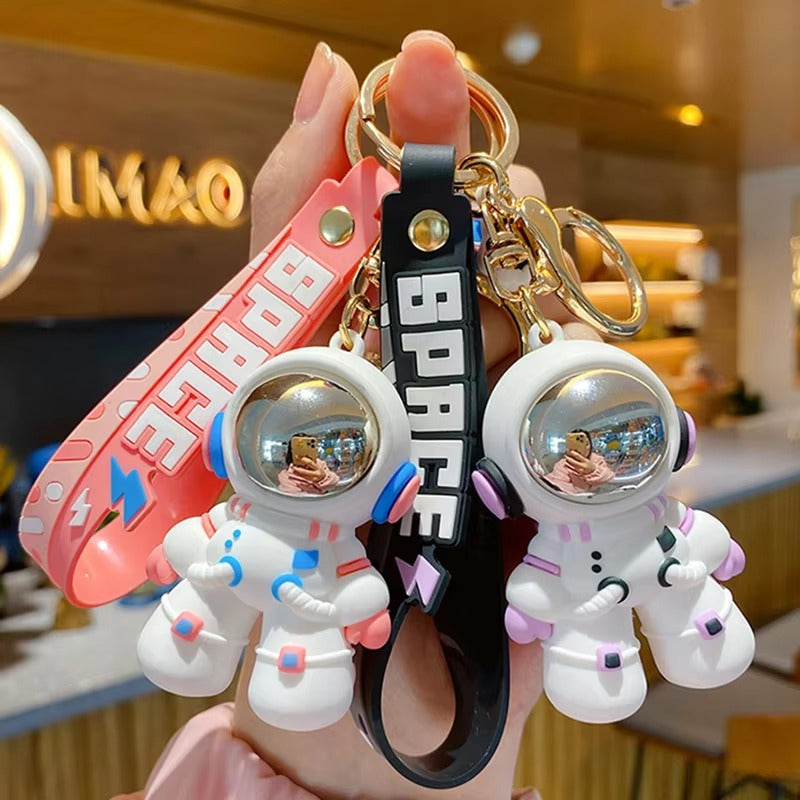 Space Astronaut Black  - Gold Key Ring