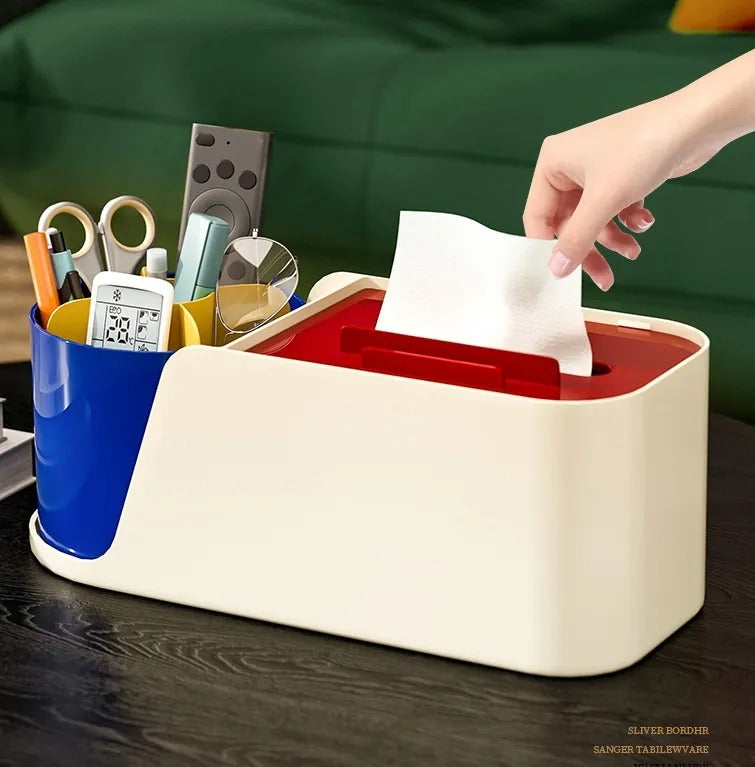 360 Rotate Multifunctional - Stationery Organizer &amp; Desk Organizer - Tissue Box