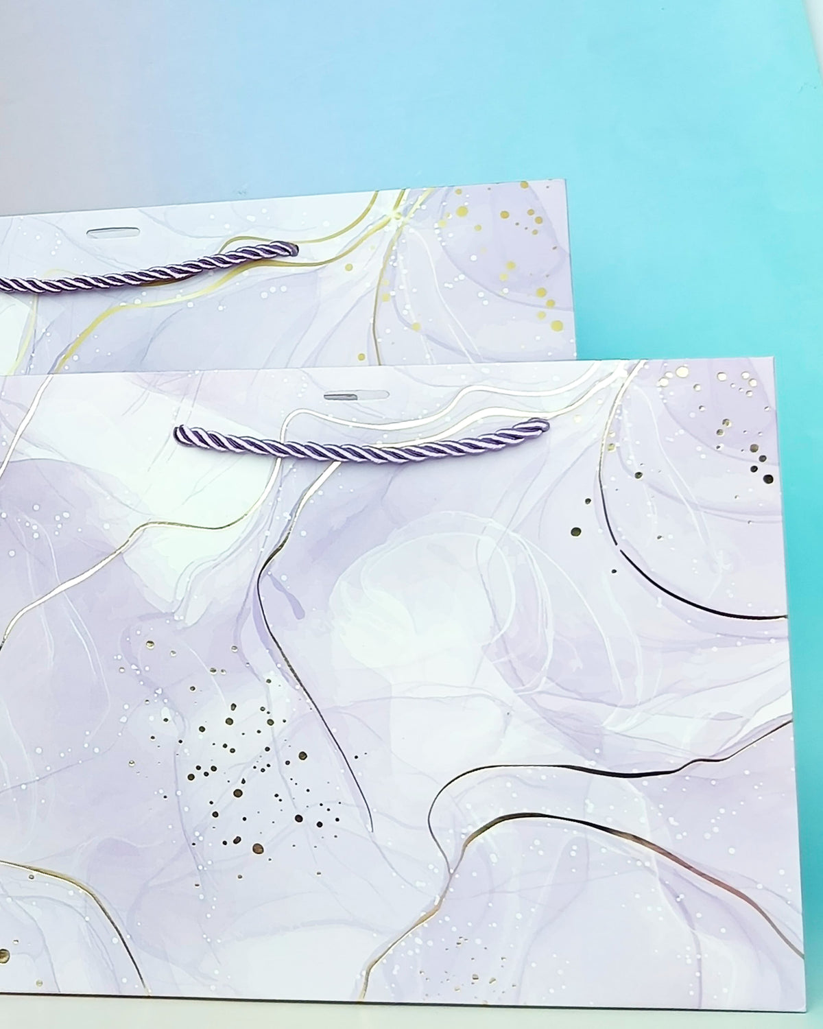 Marbled Gold Foil  Purple - Gift Bag