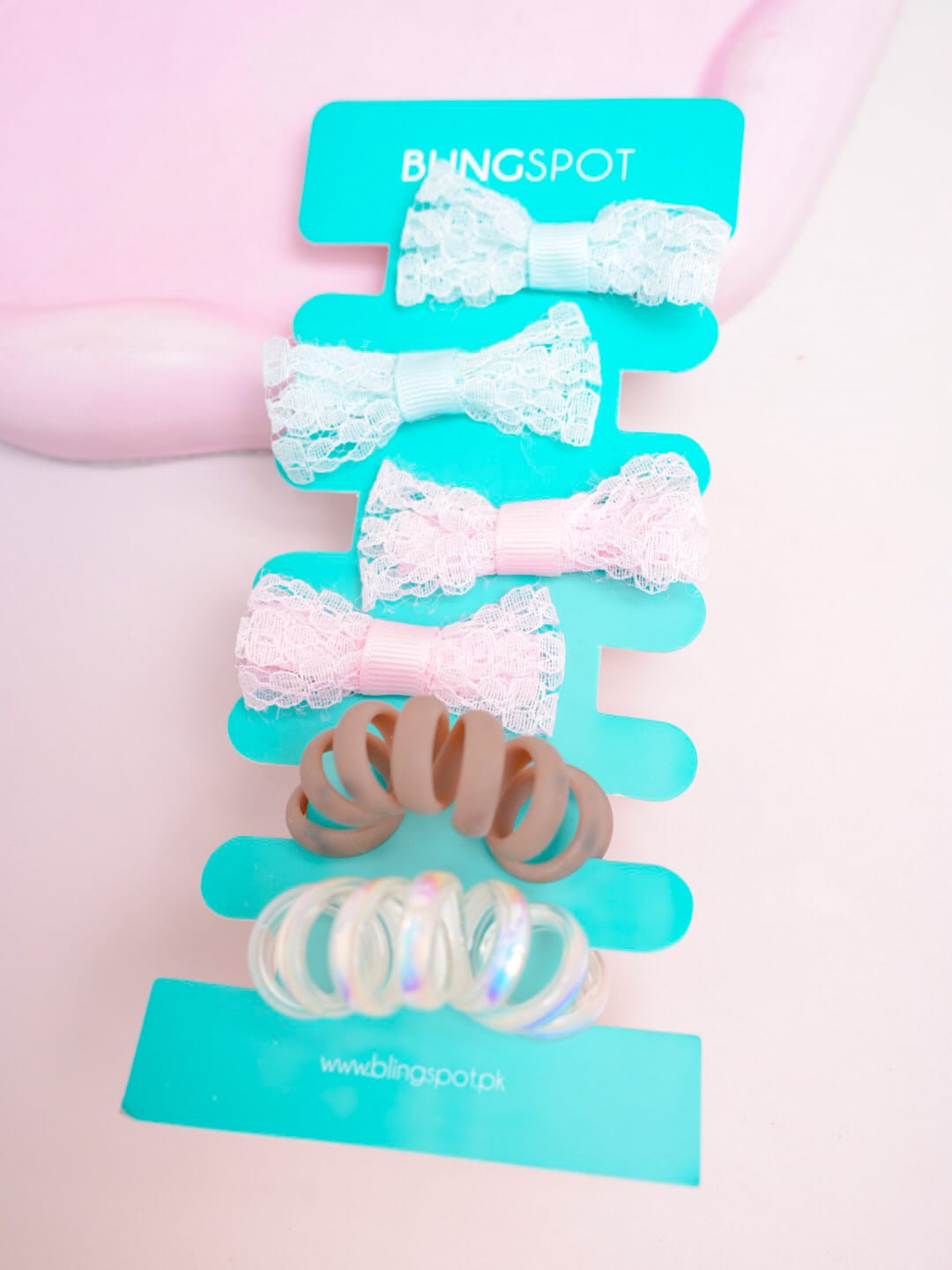 Pastel Bow Clips &amp; Hair Ties - Hair Accessories Style 5