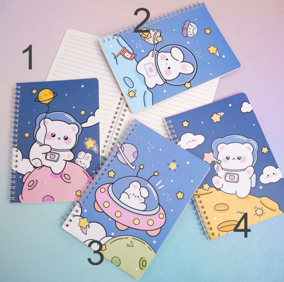 Space Traveler Bunny Spiral Notebook / Journal ( 60 Lined Pages )