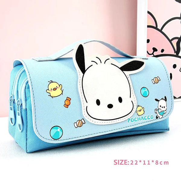 Pochacco Sanrio Characters Zipper Large Capacity - Pouch