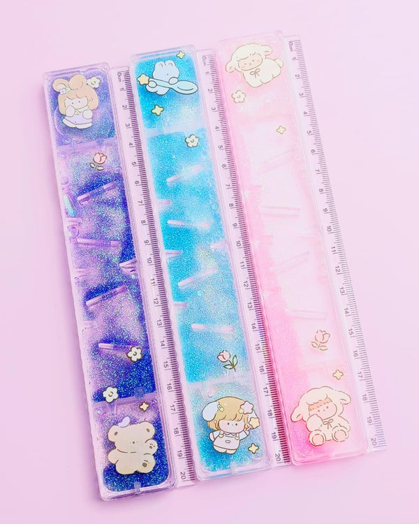 Kiwai Girl & Animals  Glitter Water - Ruler