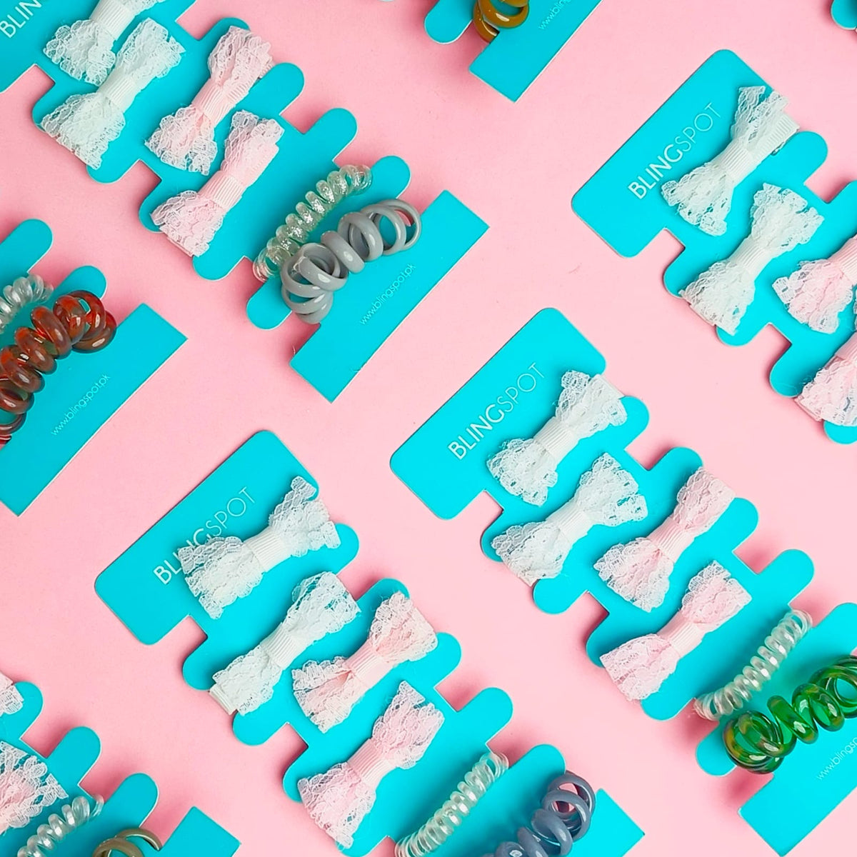 Pastel Bow Clips &amp; Hair Ties - Hair Accessories Style 33