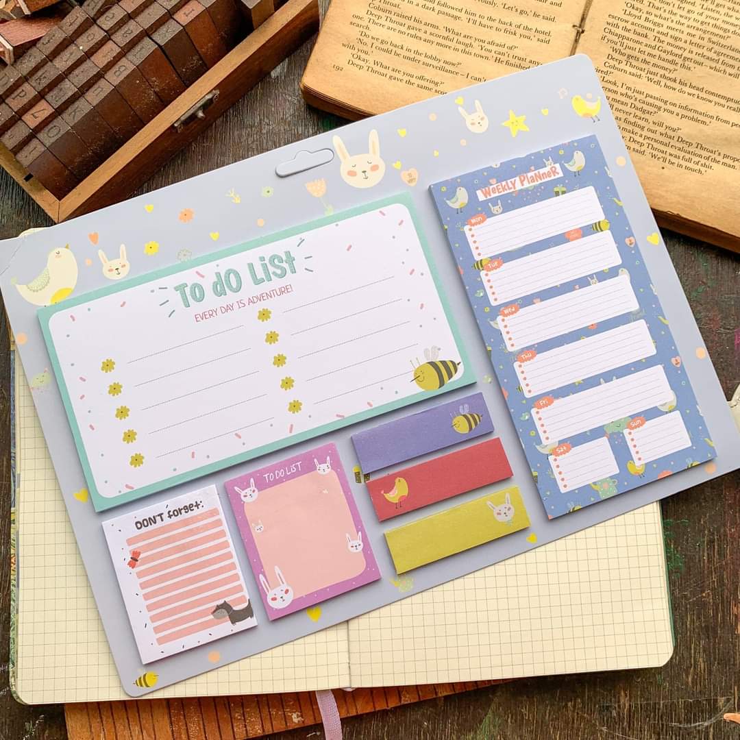 Weekly Planner & To Do List Sticky Note Set Of 7 - Style 1