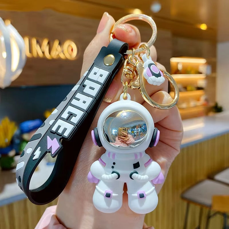Space Astronaut Black  - Gold Key Ring