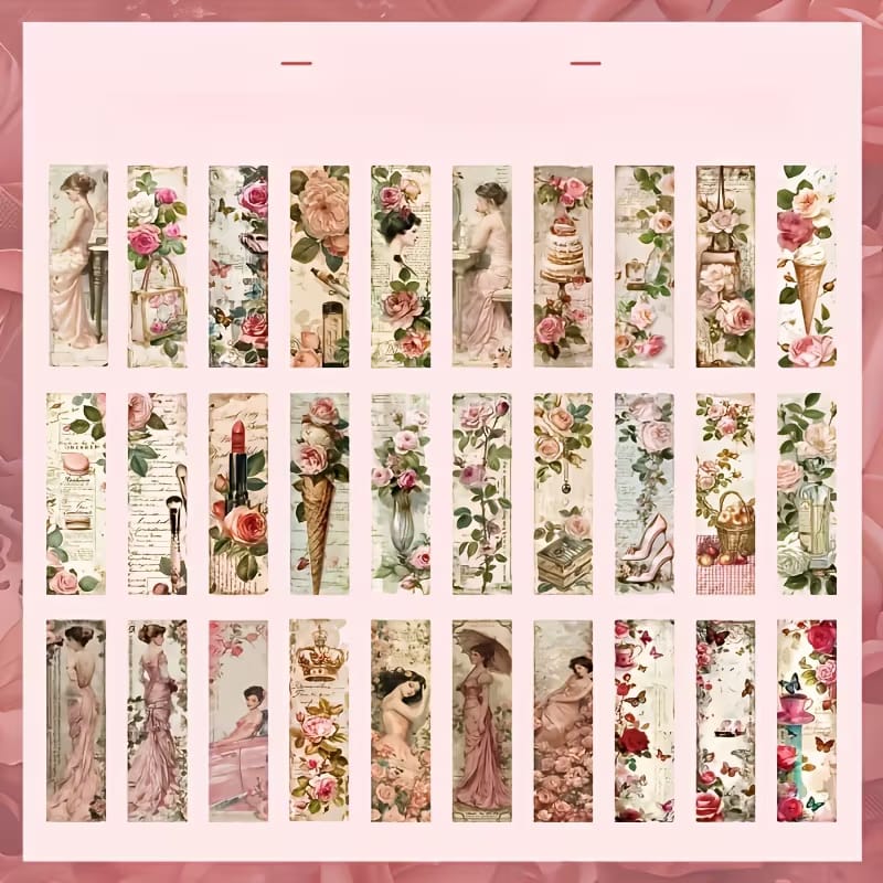 Spring Is Leisurely Floral Series - Bookmark Set Of 30