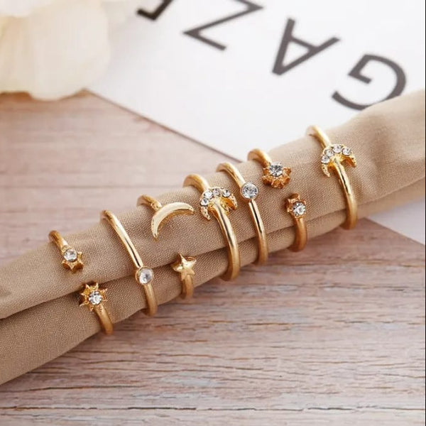 Foiled Moon Diamond - Ring Set Of 7