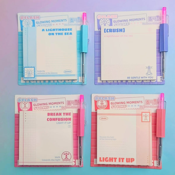 Glowing Movements  - Sticky Note With Pen Style 2
