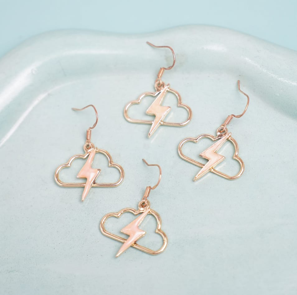 Lightning Cloud Gold - Earrings