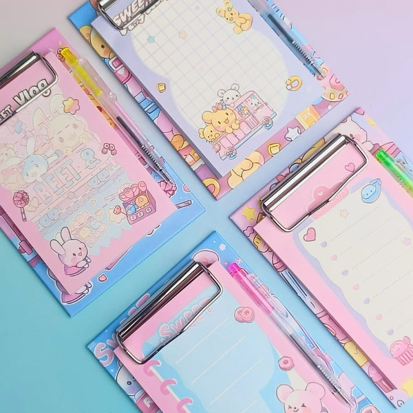 Sweet Vlog - Clipboard Notepad Set