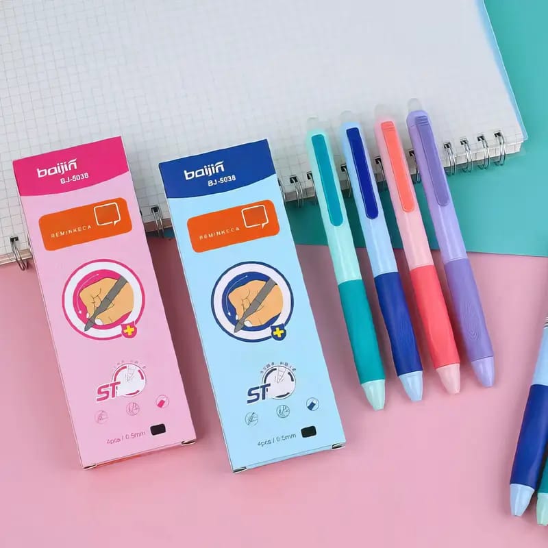 Pastel Color Erasable - Press Gel Pen Set of 4 Style 1