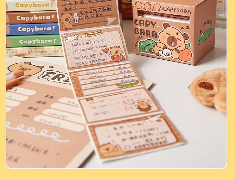 Capybara Post It Notes  - Sticker Roll Box