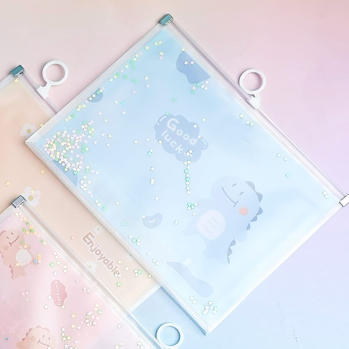 Good Luck Dino Transparent -  Document Pouch