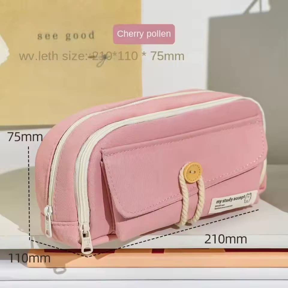Study Hard Series Stationery Organizer Pink - Zipper Pouch