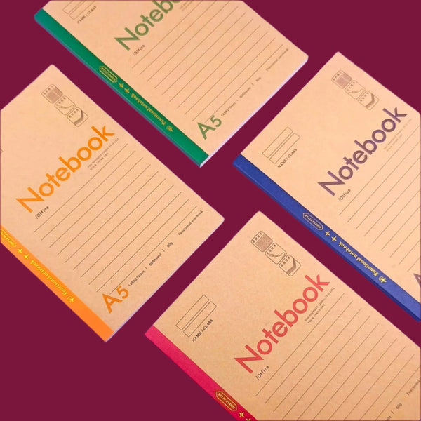 Kraft Cover A5 - Notebook / Journal ( 40 / 60 / 80 Pages )