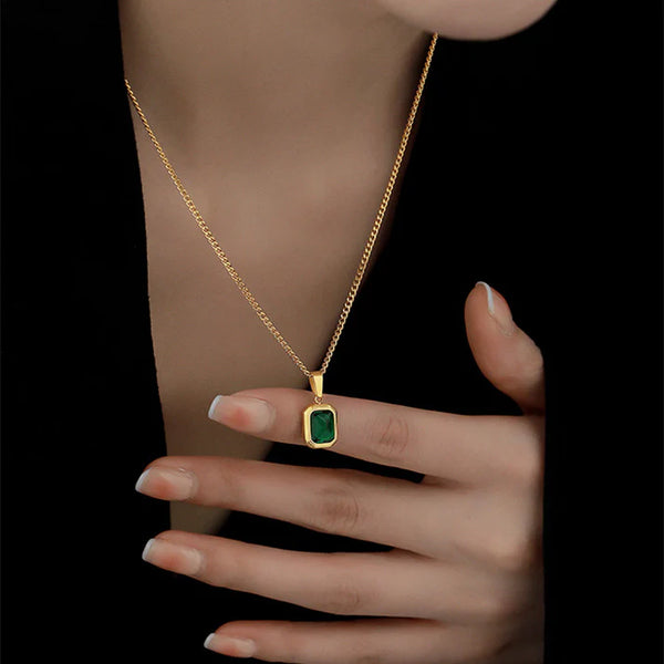 Green Gem Gold - Necklace