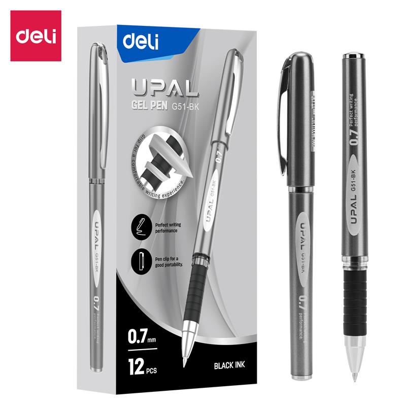 Deli Upal Black - Soft Grip Gel Pen