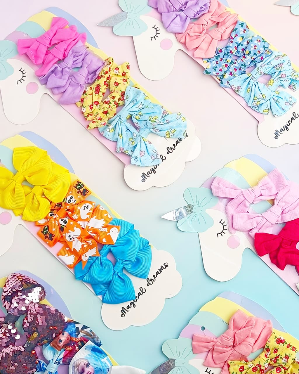 Unicorn &amp; Mix Bow Series - Hair Clip Set of 6