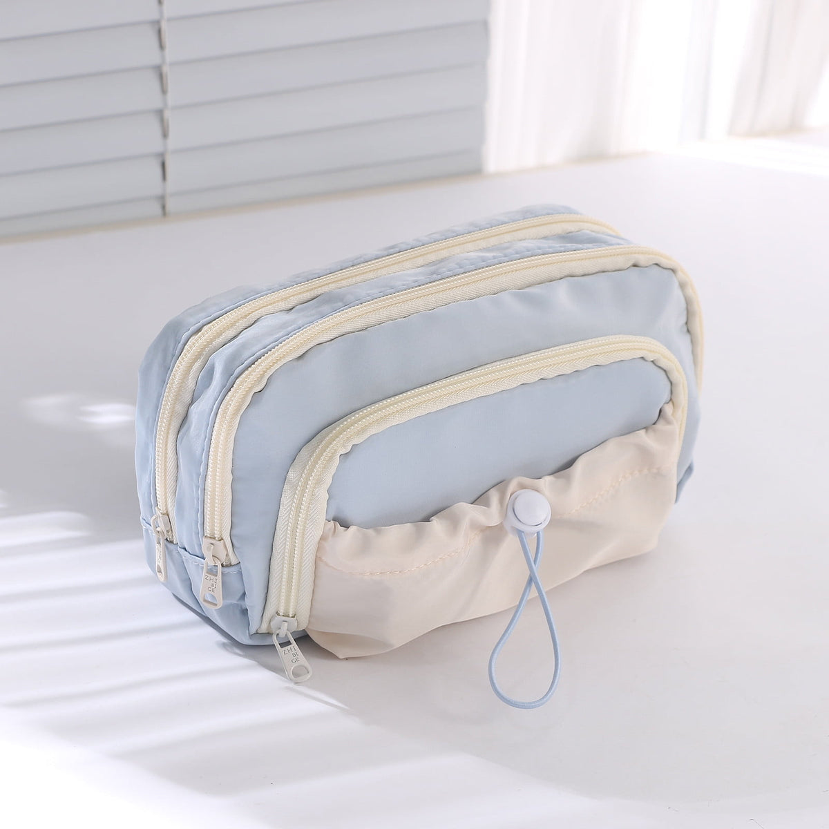 Blue Large Capacity - 3 Zip Pouch