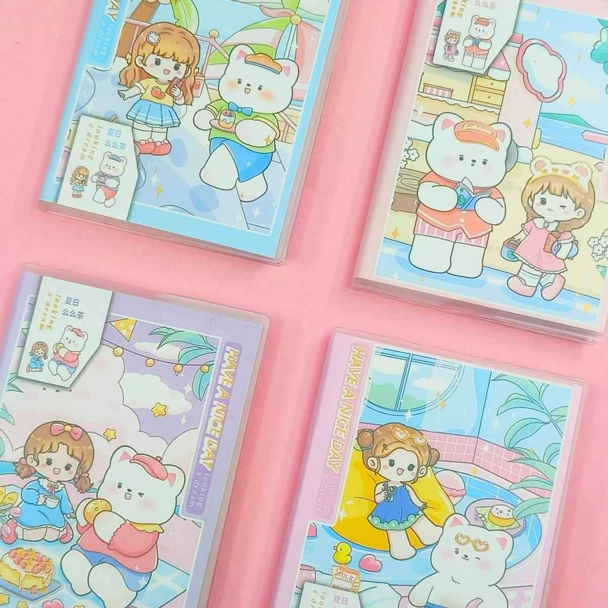 Kawai Girl &amp; Animal Mini - Notebook -/ Journal