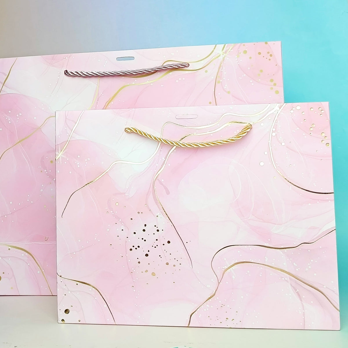 Marbled Gold Foil  Pink - Gift Bag