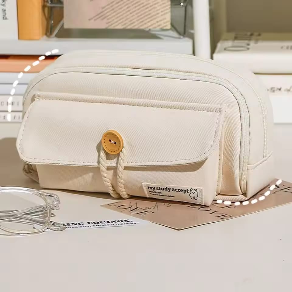 Study Hard Series Stationery Organizer Blue - Zipper Pouch