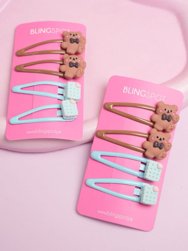 Snap Clips - Hair Clip Set Of 4 - Style 40