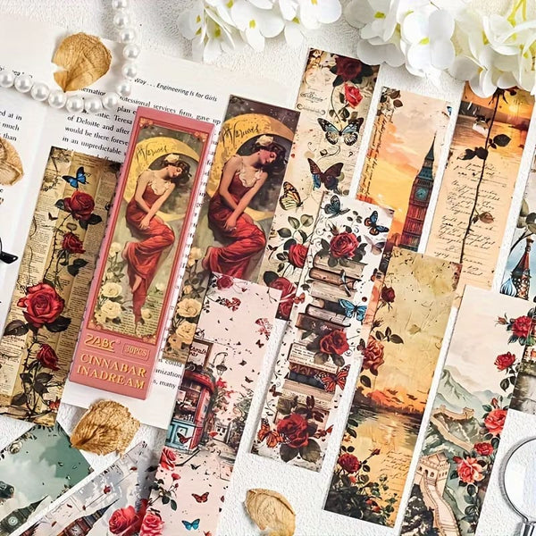 Cinnabar In Dream Floral Series - Bookmark Set Of 30
