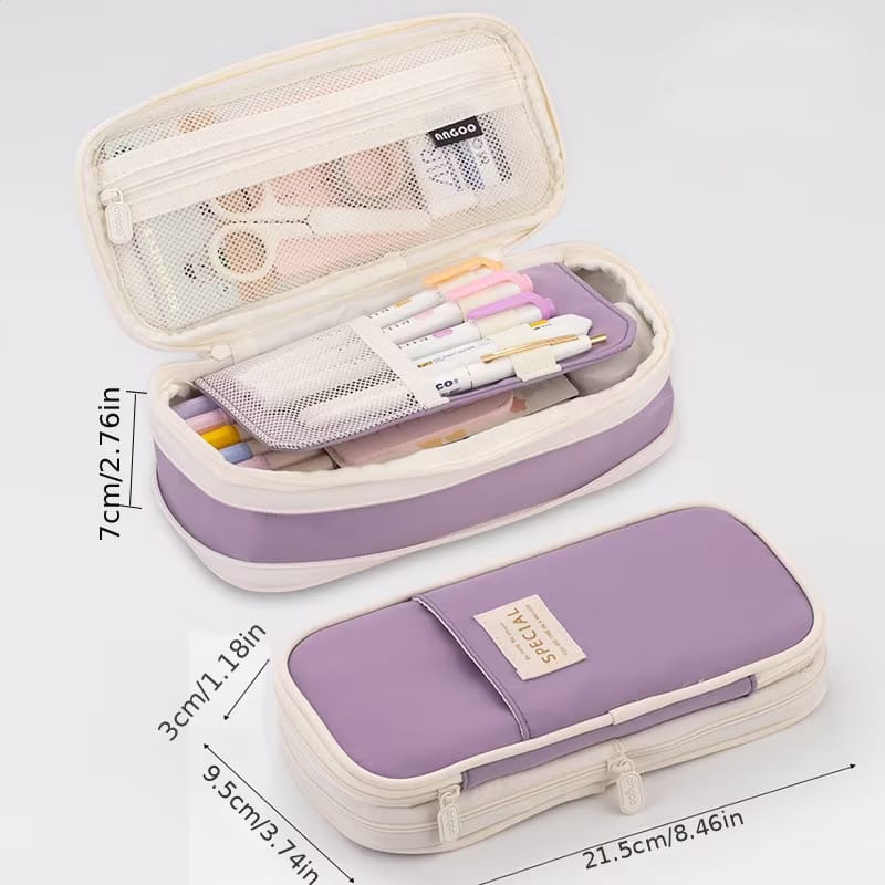 Macaron Color Stationery Organizer - Zipper Pouch