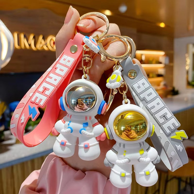 Space Astronaut Black  - Gold Key Ring