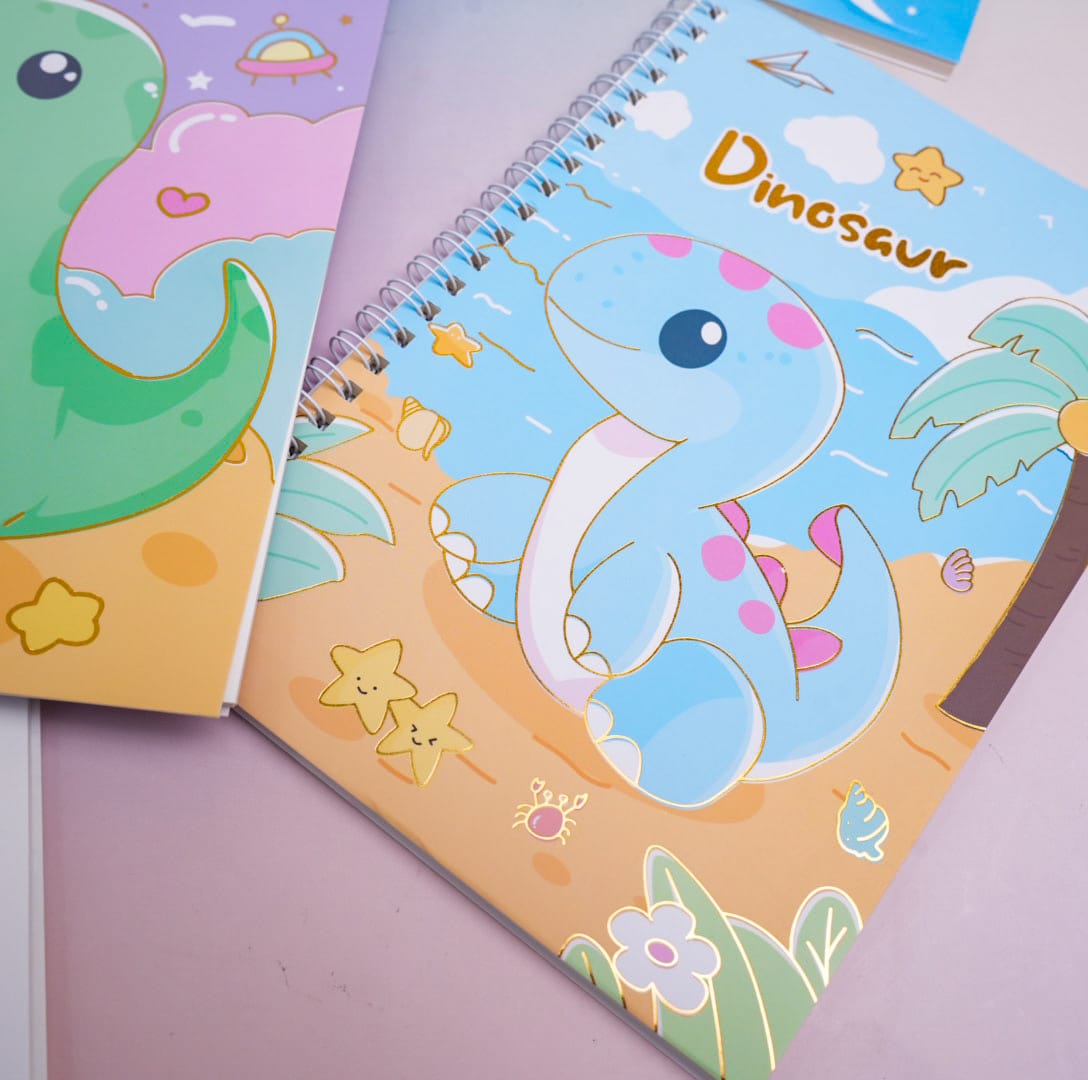 Dinosaur Land Spiral Notebook / Journal ( 38 Lined Pages )