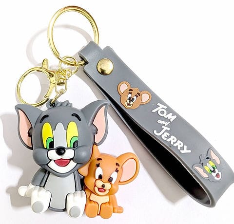 Tom &amp; Jerry  Gold - Key Ring Style 3