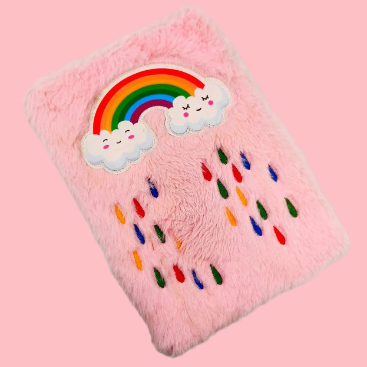 Rainbow Cloud Happy Rain - Fluffy Journal