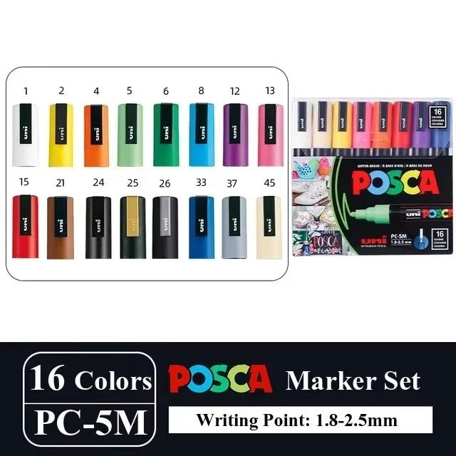 Uni Posca Premium Paint Marker - Set Of 16