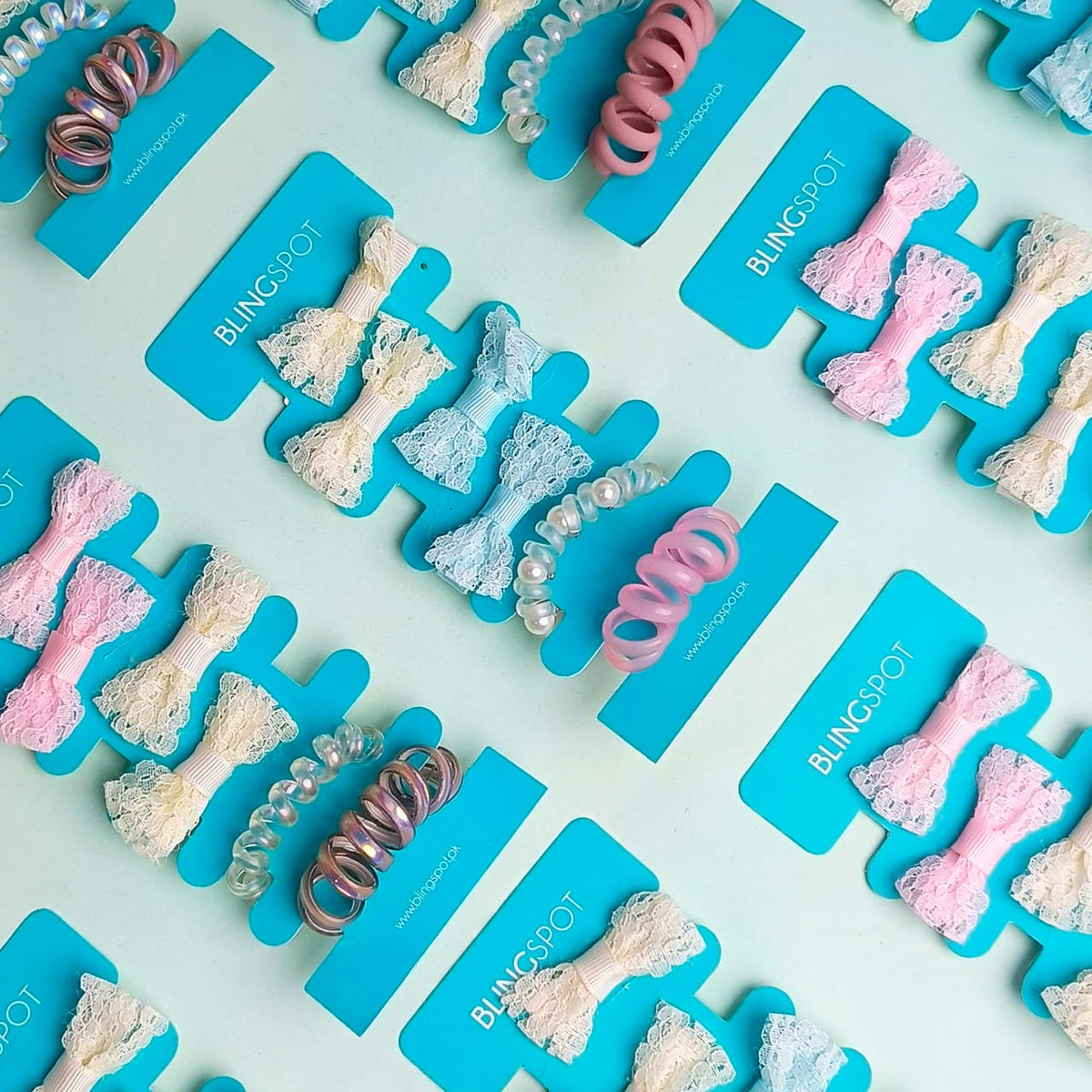 Pastel Bow Clips &amp; Hair Ties - Hair Accessories Style 31