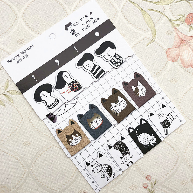 Cool Cat Magnetic Style 2 - Bookmark Set Of 4